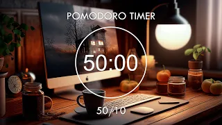 50/10 Pomodoro Timer ★︎ lofi music helps to focus on studying, Work ★︎  4 x 50 min ★︎ Focus Station