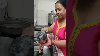 Garv first bath in hospital ( kurukshetra)