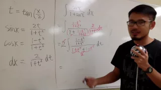 integral of cos(x)/(1+cos(x)), weierstrass substitution