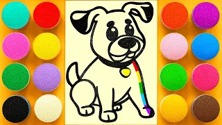 Sand painting Dog for kids and toddlers