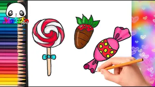 Как нарисовать СЛАДОСТИ поэтапно КОНФЕТЫ | Простые рисунки для детей | Як намалювати солодощі