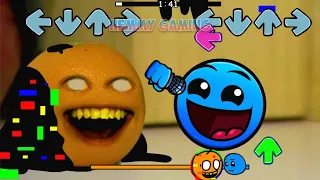 [SWAP] FNF Geometry Dash 2.2 vs Annoying Orange Sings Sliced Pibby | Fire In The Hole FNF Mods