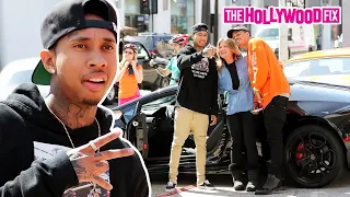 Tyga & Alexander Edwards Stop By The Last Kings Store Before Checking Out A Vintage Car In WeHo, CA