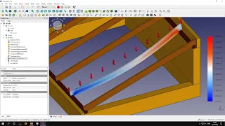 Anisotropic material in FreeCAD FEM, structure analysis of wooden rafter.