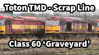 Toton TMD Class 60 Train GRAVEYARD - The SCRAP line view from all angles.