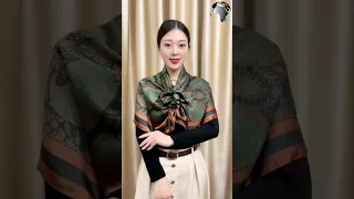 How to tie a scarf || Tie Scarf Style  丝巾系法 || 스카프 묶는 스타일 #silkscarf #shorts #short #beautyframe