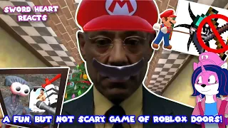 Sword Heart REACTS To Mario Plays Roblox DOORS