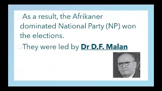 Apartheid South Africa 1948 - 1960