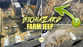 Deep Cleaning a BIOHAZARD Farm Jeep! | GROSSEST Disaster Detail Transformation EVER!