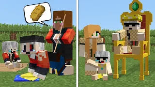 1$ FAKİR AİLE VS 1000$ MİLYONER AİLE - Minecraft