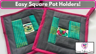 Easy Square Pot Holder (with Hanging Loop)