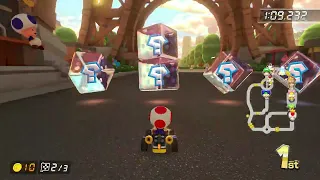 Paris Promenade - Toad Gameplay 150cc Mirror Mode DLC (Mario Kart 8 Deluxe)