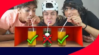 QUEM BEBER A BEBIDA ERRADA PERDE!! (BEBIDA MISTERIOSA)