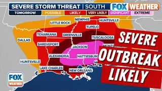 Severe Weather Outbreak Likely For South With Strong Tornado Threat