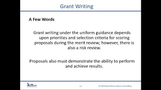 Grant Writing Under the Uniform Guidance webinar recording