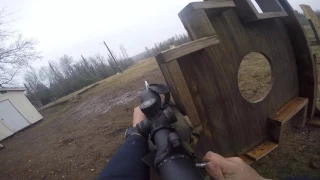 PRS Barricade Practice, 8" plate @ 405 yards.