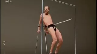 Crazy art dance  Metal pole bang