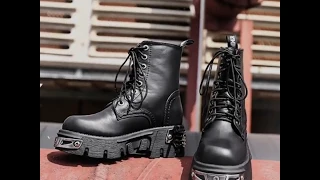 Platform Metal Decor Lace Up Motorcycle Boots