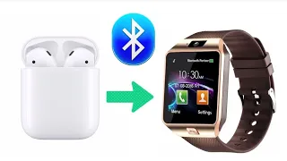 How to connect Real Airpods with smart watch DZ09 using Bluetooth settings