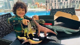 Emin unboxes new dinosaur toys | Playtime with Emin