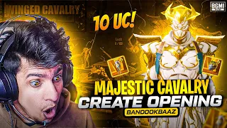 😱10 UC LUCK OR WOT!! - NEW ULTIMATE SET WINGED CAVALRY SET SPIN IN BGMI - BANDOOKBAAZ CRATE OPENING