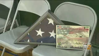 American Flag Flown Throughout Middle East By Soldiers Takes Flight Over Long Island School