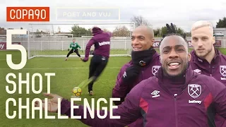 West Ham 5 Shot Challenge ft. Arnautovic, Lanzini, Antonio & Mario!