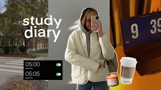 study diaries | учебные будни, работа в 14, уют *5am productive study vlog*