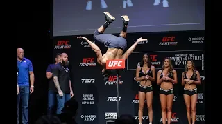 Michel Pereira Does Backflip Off Scale at UFC Vancouver Weigh-Ins - MMA Fighting