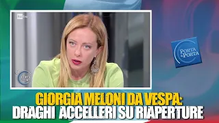 Giorgia Meloni intervistata da Bruno Vespa a Porta a Porta. Da non perdere!