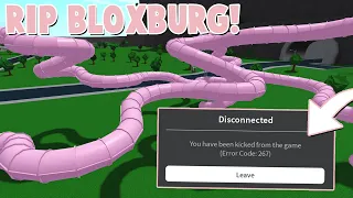 I BROKE Bloxburg Trying To COVER My PLOT With WATERSLIDES! (Roblox)