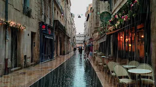 3Hours Walking in the #RainWalk Bordeaux 4k France | NOV 2023 | ASMR Rain sounds for sleeping