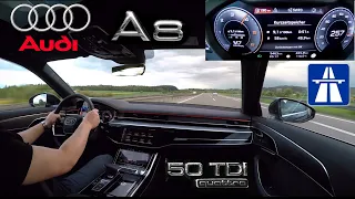Fast drive on german Autobahn in brandnew Audi A8