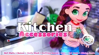 DIY - How to Make: Doll Kitchen Accessories | Hot Plate | Knives | Pots & more