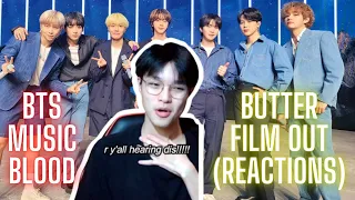 Reacting to BTS performing Butter + Film Out on MUSIC BLOOD including me panicking with funny edits!