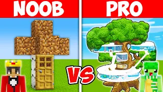 Minecraft NOOB vs PRO: GIANT TREE HOUSE BUILD CHALLENGE