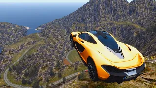 GTA 4 Cliff Jumps, Drops & Crashes (With Real Car Mods) #2