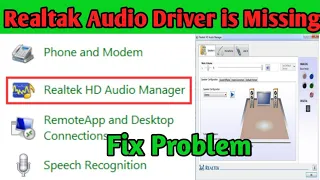 realtek audio driver missing from device manager |Realtek HD Audio Manager Windows 10 not showing