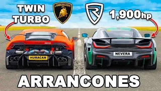 Lambo Huracán de 1800 hp vs Rimac Nevera: ARRANCONES