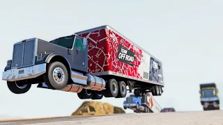 BeamNG Drive - BigRig Race On A Long Broken Desert Road