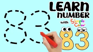 Number learning video for toddlers with Simple Color | Learn the big number 83 | Homeschool for kids