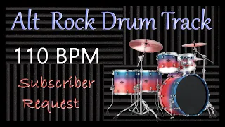 Alt Rock Drum Track 110 BPM (Subscriber Request) Drum Beats for Bass Guitar 🥁 526