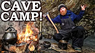 CAVEMAN CAMPING in a CAVE! | Surviving 5 Days 'ON ICE' in VERMONT