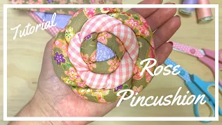 Diy ALFILETERO PULSERA ROSA 🌹  Flower Pincushion 🌺 Acerico con retales de tela 🌷