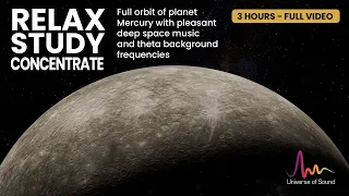 Relax, study, meditate with planet Mercury and relaxing music | Beta to Theta frequency | 3 hours