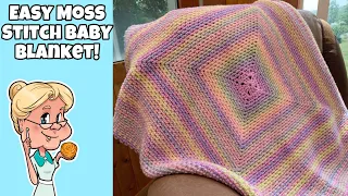Easy Crochet Moss Stitch Baby Blanket Tutorial  -  Make it any Size !!     #makeitpremier