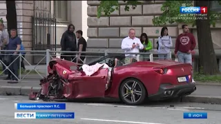 В Петроградском районе произошло смертельное ДТП с участием элитного спорткара и такси