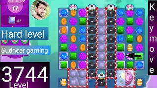 Candy crush saga level 3744 । No boosters ।  Hard level । Candy crush 3744 help। Sudheer Gaming