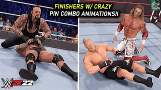 WWE 2K22 Finishers w/ Crazy Pin Combo Animations!!