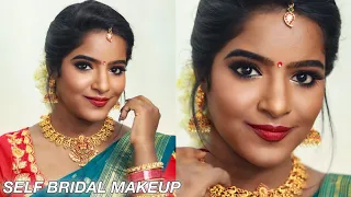 SELF BRIDAL MAKEUP TUTORIAL-*WITH AFFORDABLE PRODUCTS*-TAMIL